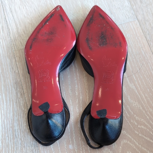 Christian Louboutin Black Slingback Heels - Picture 3 of 6
